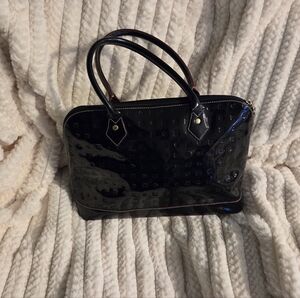 Elegant Acadia Italian Black Patent Leather Handbag